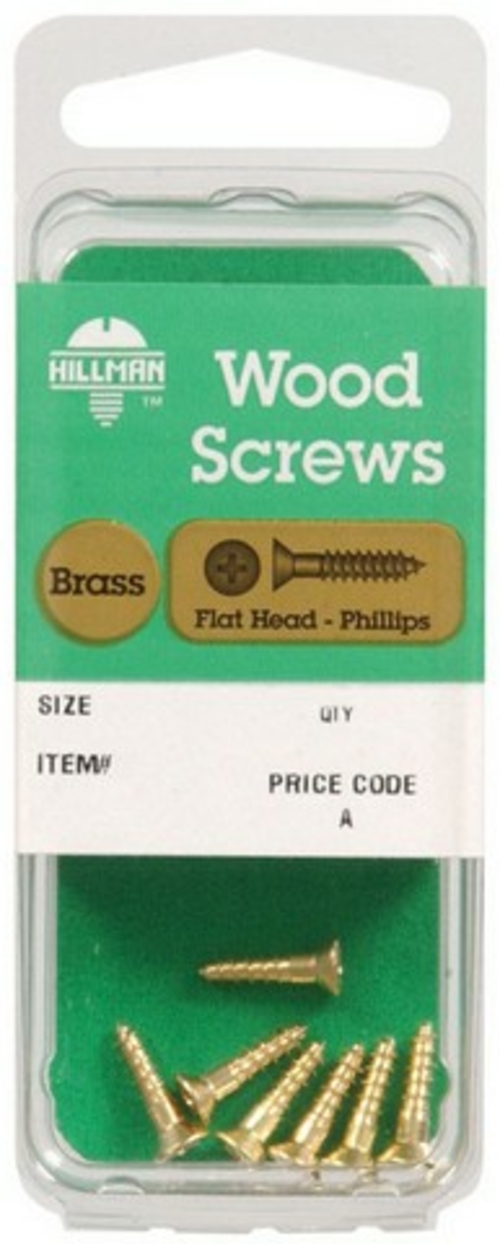 Hillman 7250 4 x 0.5 in. Brass Wood Screw - pack of 10