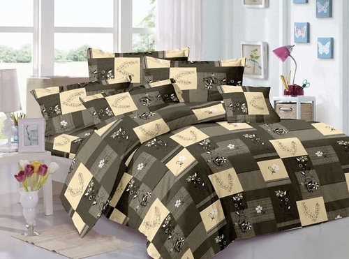 Double Bedsheet with 2 Pillow Covers  (Green)