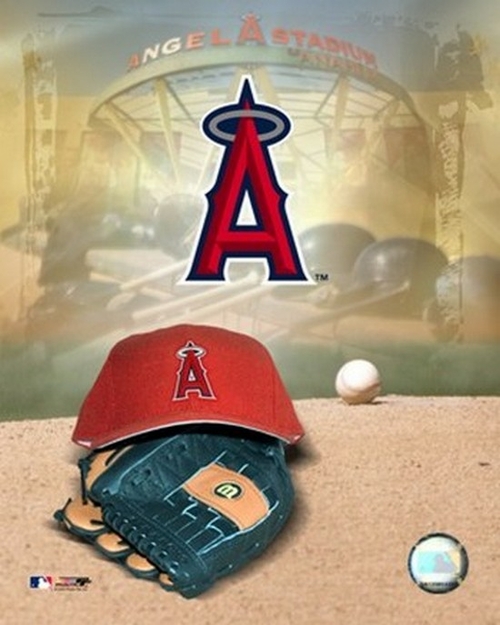Photofile PFSAAGR11001 Anaheim Angels - 05 Logo Cap and Glove Sports P
