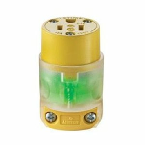 Leviton Mfg R50-515CV-LIT Vinyl Lighted Connector, Yellow