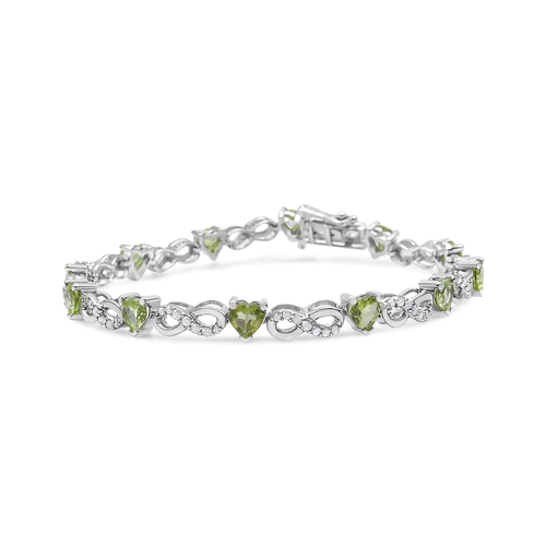 Main .925 Sterling Silver 1.00 Cttw Diamond and 4.00mm Lab Created Green image