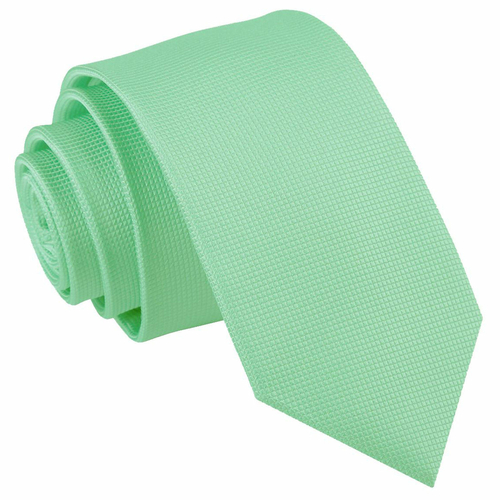 Solid Check Slim Tie - Mint Green