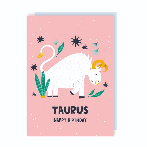 Taurus Zodiac Sign Birthday Card (Pack of 6)