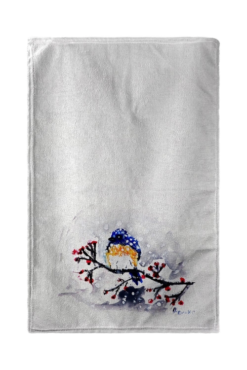 Betsy Drake BT515 30 x 50 in. Blue Bird & Snow Beach Towel