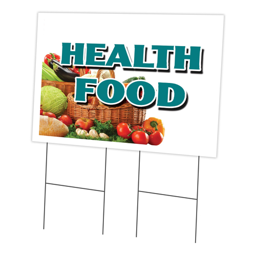 SignMission C-2436 Health Food 24 x 36 in. Yard Sign & Stake - Health 