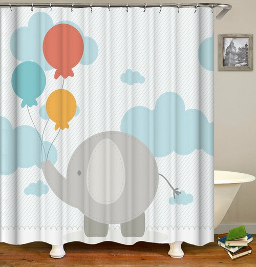 KidsвЂ™ Elephant Character Shower Curtain