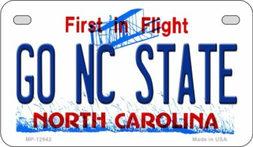 Smart Blonde MP-12942 7 x 4 in. Go North Carolina State Novelty Metal 