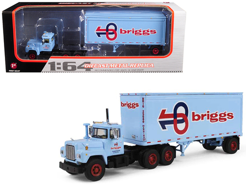 Mack R Model With 28\' Pop Trailer Briggs Transportation 1/64 Diecast