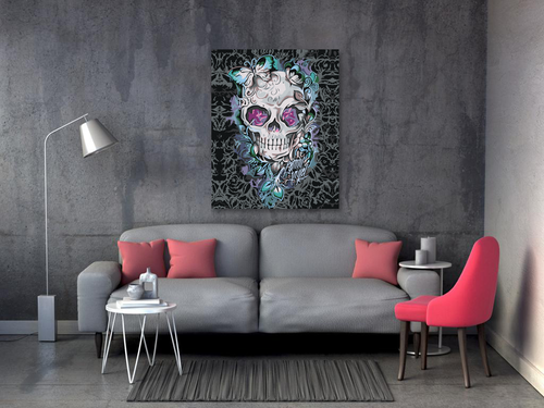 Paint by Numbers - SKULL WITH BUTTERFLIES AND FLOWERS