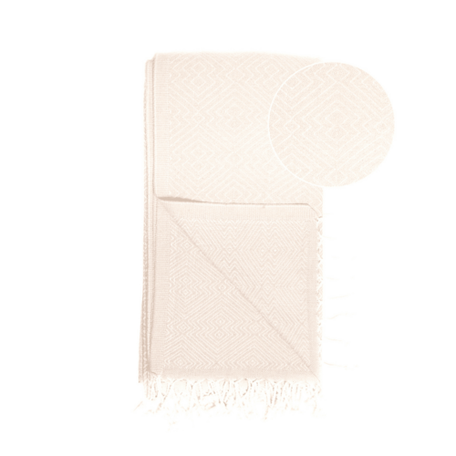 XXL Beach Spa Towel, Cotton Plaid Beige 200x250 cm