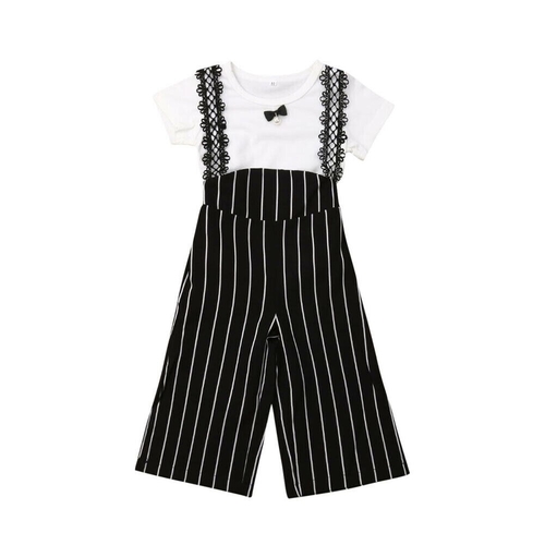 New Toddler Baby Girls Shirt Tops Stripe Long Belt