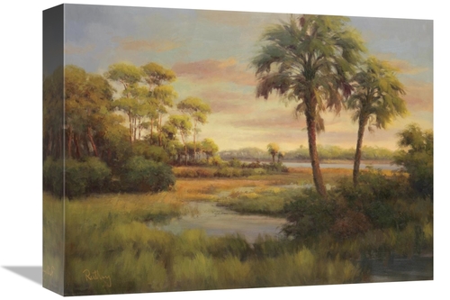 Global Gallery GCS-130699-1216-142 12 x 16 in. River Cove with Palms I