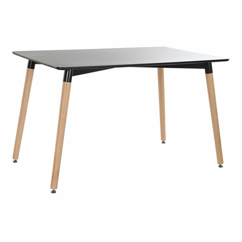 Dining Table DKD Home Decor Black Natural Wood Birch MDF Wood 120 x 80