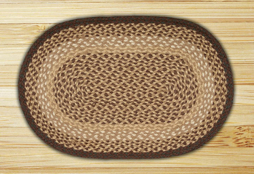 Earth Rugs 02-017 Chocolate-Natural Oval Rug