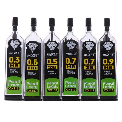 6Boxes /180pcs HB 2B Automatic Pencil Holder Leads