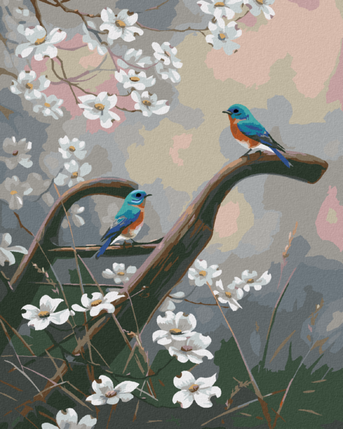Paint by Numbers - THE SONGBIRD AND FLOWERING TREES (ABRAHAM HUNTER)