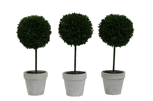 Admired By Nature ABN5P015-GRN 9 in. Artificial Boxwood Ball Topiary P