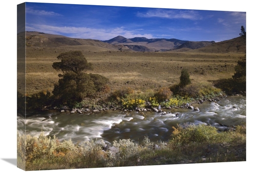 18 x 24 in. River Flowing Though Meadow, Yellowstone National Park