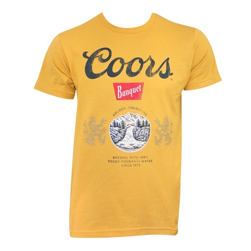 Coors 40743-Medium Coors Banquet Mens Gold T-Shirt - Medium