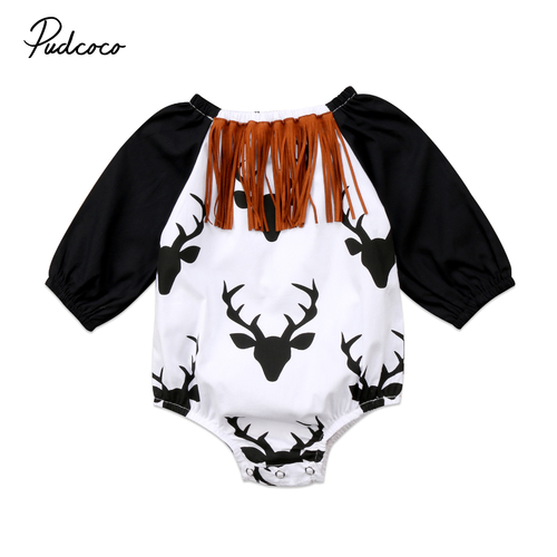 2018 Christmas Kids Baby Girls Boy Moose Bodysuits