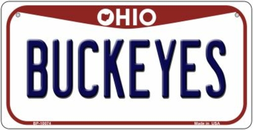 Smart Blonde BP-10074 3 x 6 in. Buckeyes Ohio Novelty Metal Bicycle Pl