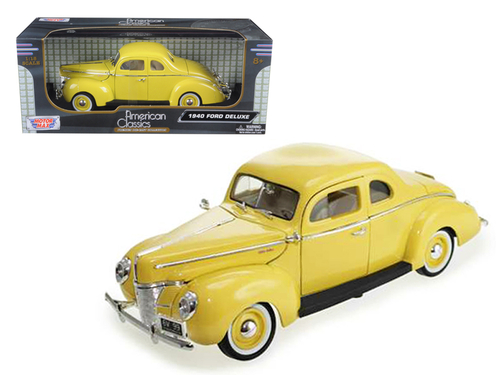 1940 Ford Coupe Deluxe Yellow 1/18 Diecast Car Model by Motormax