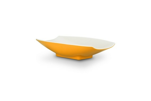 Bon Chef 53703-2ToneYellow 12 x 6.75 x 2.75 in. Melamine Curves Bowl w