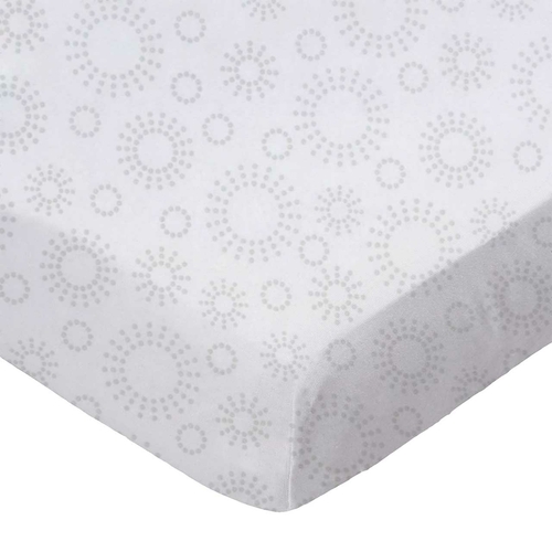 SheetWorld Fitted Cradle Sheet - 100% Cotton Woven - Grey Dot Circles,