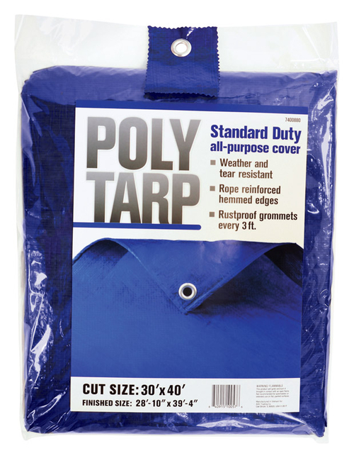 Projex 7400880 30 x 40 ft. Light Duty Polyethylene Tarp, Blue