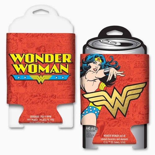 Wonder Woman 110935 Wonder Woman DC Comics Gold Foil Logo Can Cooler w