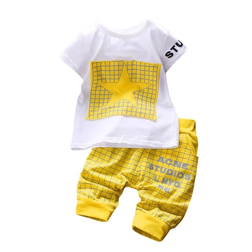 2 Pcs Infant Kid Boys Girl Letter Star Print