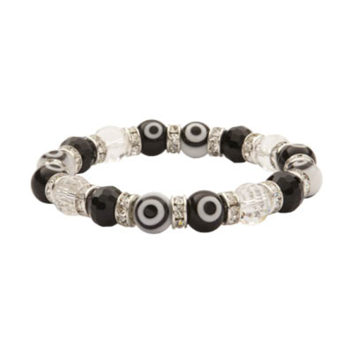 Alexander Kalifano BLUE-BEE-18 Evil Eye Gorgeous Glass Bracelets - Bla