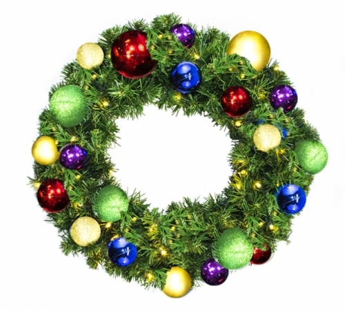 Winterland WL-GWSQ-02-ROYAL-LWW Pre-Lit Warm White LED Sequoia Wreath 