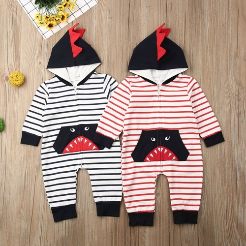 Autumn Winter Toddler Baby Boys Shark Hooded