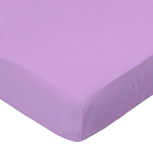 SheetWorld Fitted Crib Sheet - 100% Cotton Woven - Solid Lilac Woven,