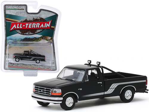1992 Ford F-150 Pickup Truck Raven Black with Silver Stripes \All