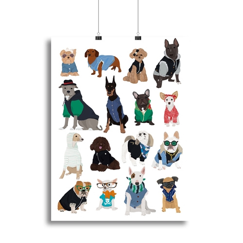 Cool Dog Print Canvas Print or Poster