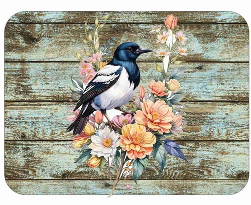 Wilderness Bird Wild Life Flower Colorful Art Mousepad 7 x 9