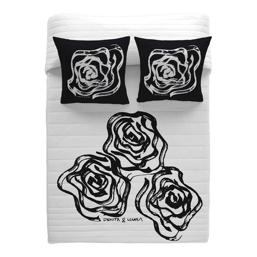 Cushion cover Devota & Lomba CBROSASPANEL-blanco/negro_180 270 x 260