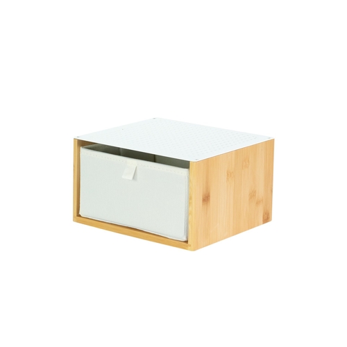 Desk Station-organizer with White Foldable Drawer