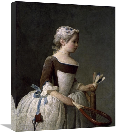 Global Gallery GCS-277080-22-142 22 in. Girl with Racket & Shuttlecock