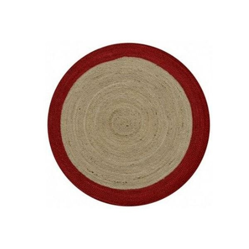 Dot Border Firebox Red Round Rug