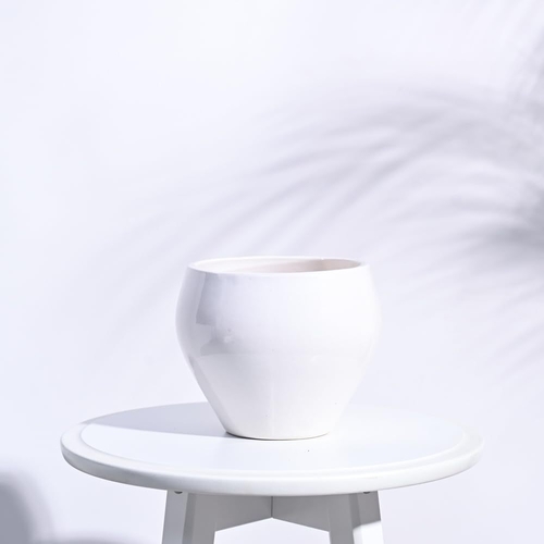 Apple Ceramic Pot - Big (White)