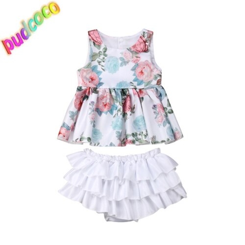 Baby Girls Summer Outfits Clothes Floral Tops