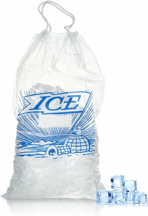 Pack of 500 Printed Metallocene Ice Bags 10 lb, 12 x 19. Polyethylene