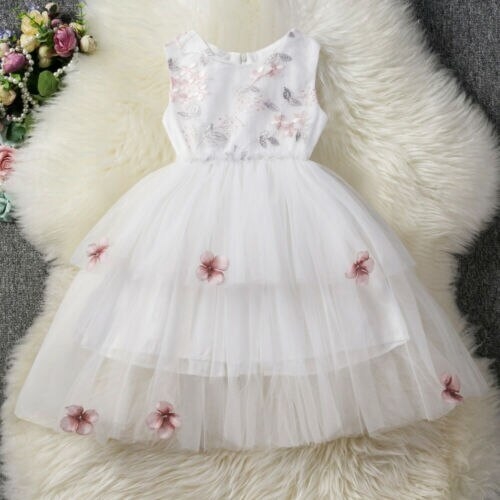 Toddler Kids Baby Girl Flower Tulle Dress