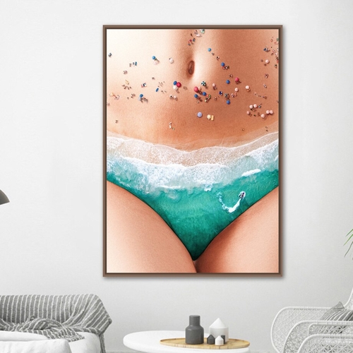Abstract Sea Beach Sexy Girl Nordic