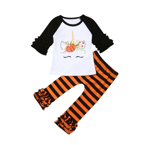 Toddler Kids Baby Girl Halloween Pumpkin Outfits