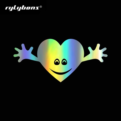 14*6.5cm Car Styling Smiling Heart With Hands Car