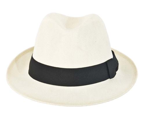 Cream mens summer fedora hat